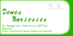 denes maricsics business card